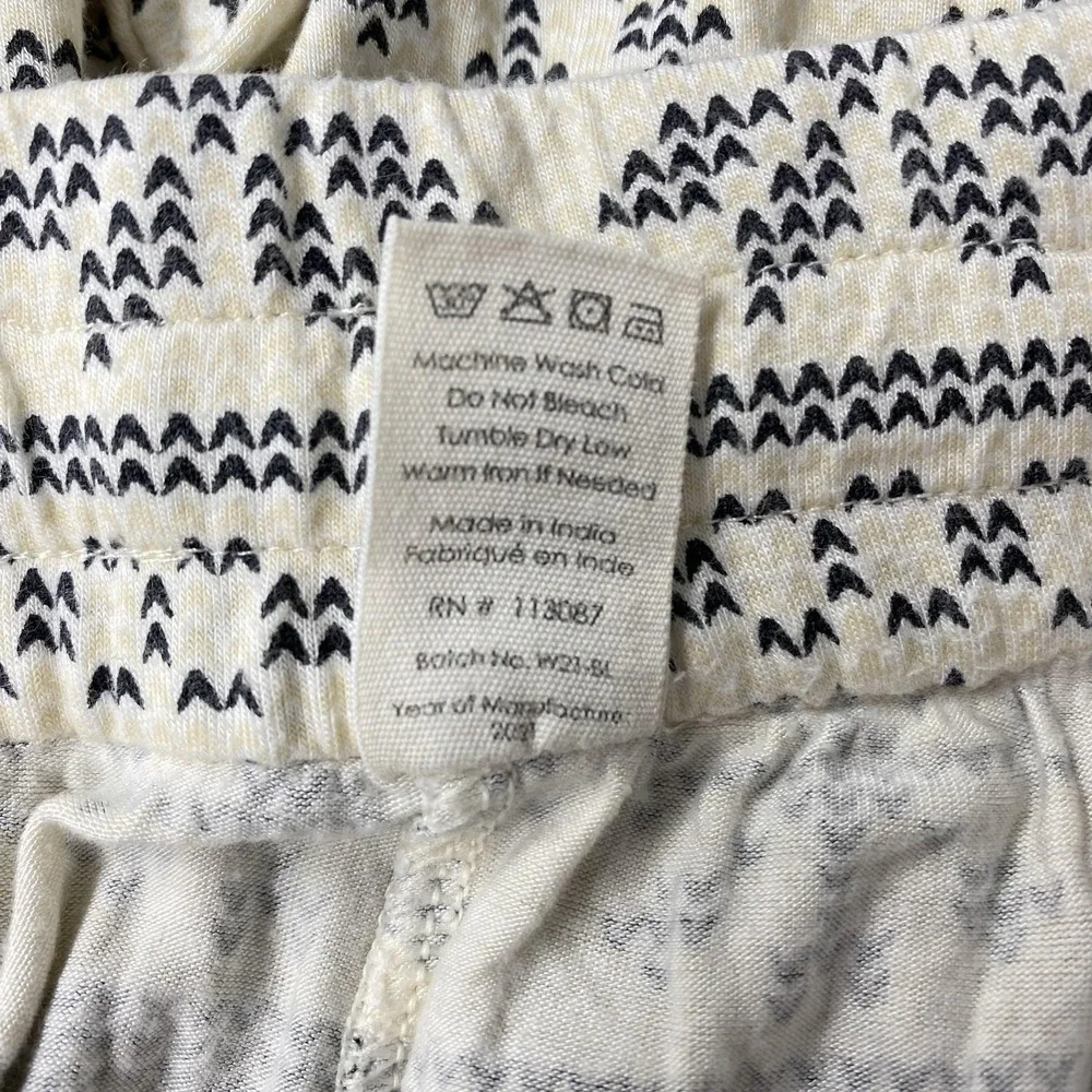 Kate Quinn Pajama Pants Womens Large Ivory Fair Isle Bamboo‎ Lounge Christmas